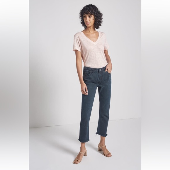 CURRENT/ELLIOTT Truby Frayed Hem Cropped Straight Jeans - Picture 3 of 10